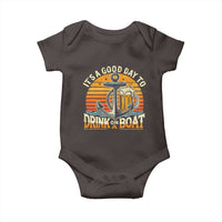 It's A Good Day To Drink On A Boat Baby Onesie Retro Sunset