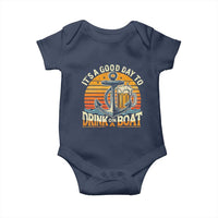 It's A Good Day To Drink On A Boat Baby Onesie Retro Sunset