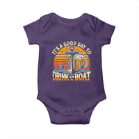 It's A Good Day To Drink On A Boat Baby Onesie Retro Sunset