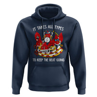 Phlebotomist Hoodie It Takes All Types To Keep The Beat Going - Wonder Print Shop