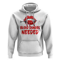 Blood Donors Needed Funny Vampire Lip Hoodie - Wonder Print Shop