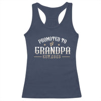 Retro Promoted To Grandpa est 2025 Racerback Tank Top