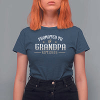 Retro Promoted To Grandpa est 2025 T Shirt For Women