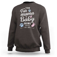 Funny From Fur Mama To Baby Mama Sweatshirt Dog Mom New Mom 2025