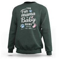 Funny From Fur Mama To Baby Mama Sweatshirt Dog Mom New Mom 2025