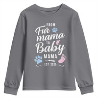 Funny From Fur Mama To Baby Mama Youth Sweatshirt Dog Mom New Mom 2025