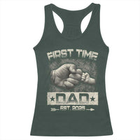 First Time Dad Est 2025 Racerback Tank Top