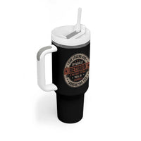 Funny Retirement Tumbler With Handle The Legend Has Officially Retired If You Want To Talk You'll Be Charged A Consulting Fee