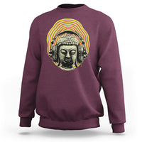 Buddhism Music Lover Sweatshirt Buddha Headphones Buddhist Monk DJ - Wonder Print Shop