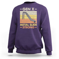 Funny Gen X Sweatshirt Metal Slide Strong Retro - Wonder Print Shop