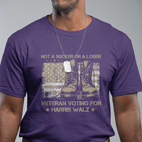 Veteran Voting For Harris Walz T Shirt I Am A Veteran Not A Sucker Or A Loser - Wonder Print Shop