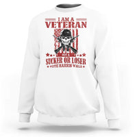 Veteran For Harris Walz Sweatshirt Not A Sucker Or A Loser American Eagle Flag - Wonder Print Shop