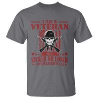 Veteran For Harris Walz T Shirt Not A Sucker Or A Loser American Eagle Flag - Wonder Print Shop