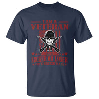 Veteran For Harris Walz T Shirt Not A Sucker Or A Loser American Eagle Flag - Wonder Print Shop