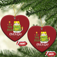Funny Xmas Cat Christmas Ornament Is This Jolly Enough Reindeer Angry Cat - Wonder Print Shop
