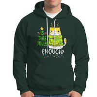 Is This Jolly Enough Funny Cat Merry Christmas Light Hoodie - Wonder Print Shop