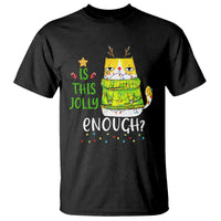 Is This Jolly Enough Funny Cat Merry Christmas Light T Shirt - Wonder Print Shop