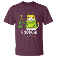 Is This Jolly Enough Funny Cat Merry Christmas Light T Shirt - Wonder Print Shop