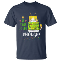 Is This Jolly Enough Funny Cat Merry Christmas Light T Shirt - Wonder Print Shop