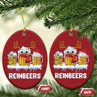 Funny Xmas Beer Christmas Ornament Reinbeers Reindeer Drinking Beer - Wonder Print Shop