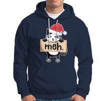 Meh Black Cat Sarcastic Funny Christmas Hoodie - Wonder Print Shop