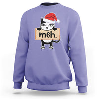 Meh Black Cat Sarcastic Funny Christmas Sweatshirt - Wonder Print Shop