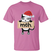 Meh Black Cat Sarcastic Funny Christmas T Shirt - Wonder Print Shop