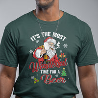 It's The Most Wonderful Time For A Beer Ugly Santa Drinking T Shirt - Wonder Print Shop
