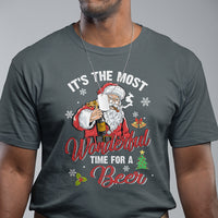 It's The Most Wonderful Time For A Beer Ugly Santa Drinking T Shirt - Wonder Print Shop