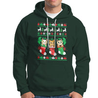 Christmas Hoodie Cute Cat In Sock Merry Catmas - Wonder Print Shop