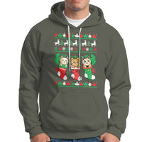 Christmas Hoodie Cute Cat In Sock Merry Catmas - Wonder Print Shop
