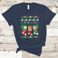 Christmas T Shirt Cute Cat In Sock Merry Catmas - Wonder Print Shop