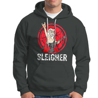 Christmas Hoodie Sleigher Santa Heavy Mental Music - Wonder Print Shop