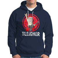 Christmas Hoodie Sleigher Santa Heavy Mental Music - Wonder Print Shop