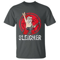 Christmas T Shirt Sleigher Santa Heavy Mental Music - Wonder Print Shop