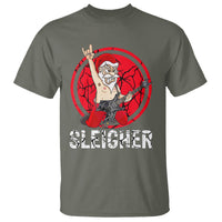 Christmas T Shirt Sleigher Santa Heavy Mental Music - Wonder Print Shop