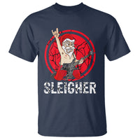 Christmas T Shirt Sleigher Santa Heavy Mental Music - Wonder Print Shop