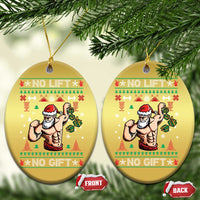 Xmas Gymer Christmas Ornament No Lift No Gift Santa Gym Coach - Wonder Print Shop