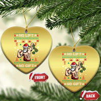 Xmas Gymer Christmas Ornament No Lift No Gift Santa Gym Coach - Wonder Print Shop