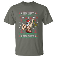 Christmas T Shirt No Lift No Gift Santa Gym Coach - Wonder Print Shop