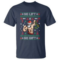 Christmas T Shirt No Lift No Gift Santa Gym Coach - Wonder Print Shop
