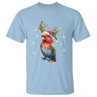 Christmas T Shirt Cute Parot Reindeer Santa Hat - Wonder Print Shop