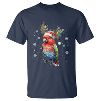 Christmas T Shirt Cute Parot Reindeer Santa Hat - Wonder Print Shop