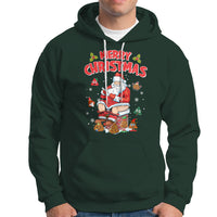 Christmas Hoodie Funny Santa Pooping Down The Chimney - Wonder Print Shop