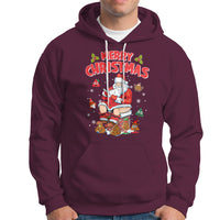 Christmas Hoodie Funny Santa Pooping Down The Chimney - Wonder Print Shop