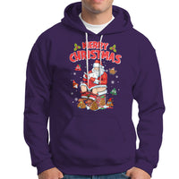 Christmas Hoodie Funny Santa Pooping Down The Chimney - Wonder Print Shop