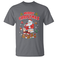 Christmas T Shirt Funny Santa Pooping Down The Chimney - Wonder Print Shop