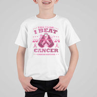 The Year I Beat Cancer Boxing Gloves Fighter Survivor T Shirt For Kid - Wonder Print Shop