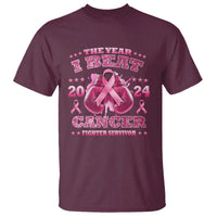 The Year I Beat Cancer Boxing Gloves Fighter Survivor T Shirt - Wonder Print Shop