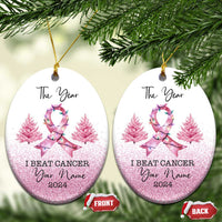 Personalize Christmas Breast Cancer Christmas Ornament Custom Name The Year I Beat Cancer - Wonder Print Shop